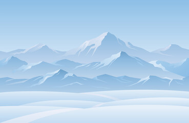 Snow Mountain Winter Scenery Landscape Background