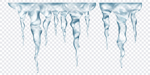 Group of translucent icicles