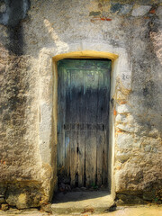 Door of an old abandoned house.