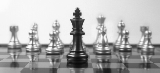 Chess board game concept of business ideas and competition and strategy concep