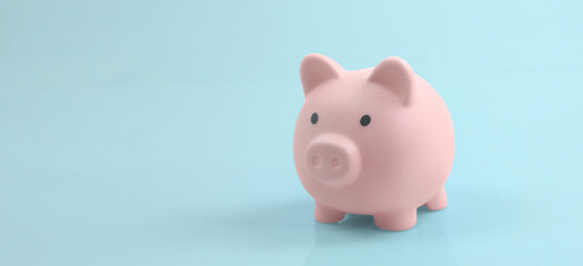 Piggy bank and money saving