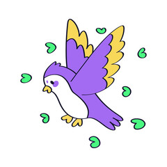 Isolated cute and colored bird Vector illustration
