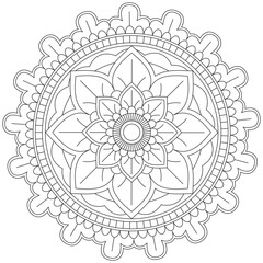 Leaf Flower Petal Coloring Mandala Art Simple Graphic Shape Vector Floral Oriental Outline Vintage Decorative Elements Pattern Illustration Islam Arabic Indian Turkish Mystic Religion Morals Lotus