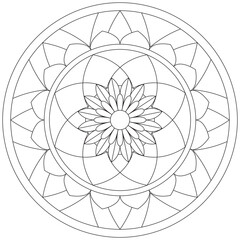 Leaf Flower Petal Coloring Mandala Art Simple Graphic Shape Vector Floral Oriental Outline Vintage Decorative Elements Pattern Illustration Islam Arabic Indian Turkish Mystic Religion Morals Lotus