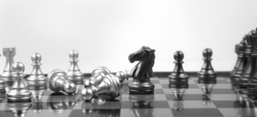 Chess board game concept of business ideas and competition and strategy concep