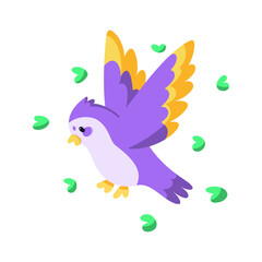 Isolated cute and colored bird Vector illustration