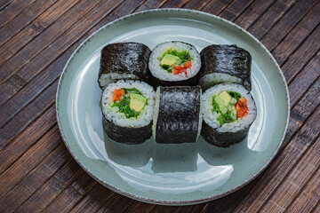 Japanese sushi - fast food. Asian traditional snack