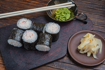Japanese sushi - fast food. Asian traditional snack
