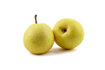 Ripe pear fruits isolated on white background
