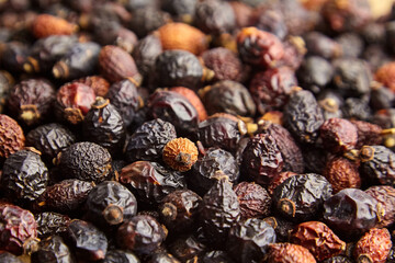 Dried rose hips herbal tea