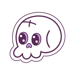 Isolated cut ehalloween skull icon Vector illustration
