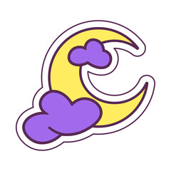 Isolated cute halloween moon icon Vector illustration