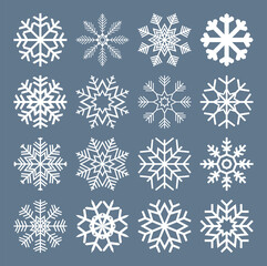 Fototapeta premium collection of different christmas snow flakes