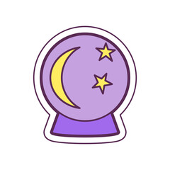 Isolated cute halloween witch magic ball icon Vector illustration