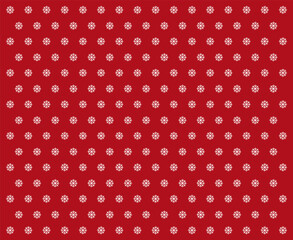 Christmas seamless pattern with white snowflakes on red background, Christmas decor, design for Holidays decoration, wrapping paper, print, fabric or textile, Christmas card, vector illustration