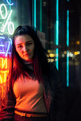 portrait of a woman in the night city