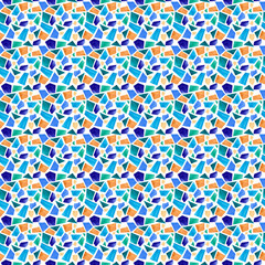 Watercolour stained glass pattern on white background.