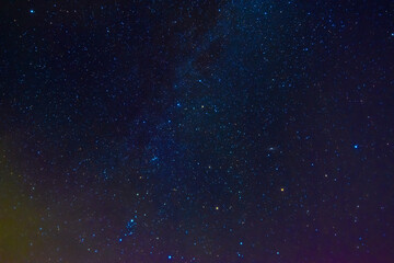 Milky Way in starry sky with nebulae and galaxies. Background with stars and space