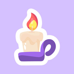 Isolated cute halloween candle with fire icon Vector illustration