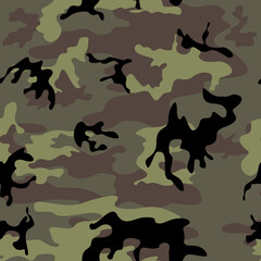 
Army camo texture, trendy vector illustration, green black spots. Ornament. Background repeat