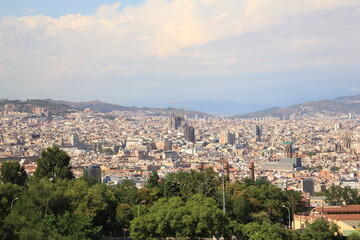 Fototapeta na wymiar Panorama of the Barcelona