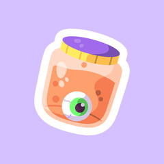 Isolated cute halloween witch potion with an eye icon Vector illustration