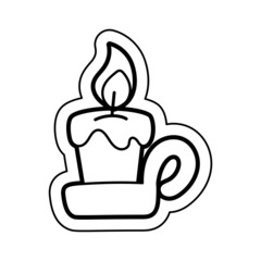 Isolated cute halloween candle with fire icon Vector illustration