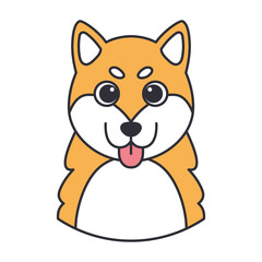 Isolated cute avatar of a corgi dog breed Vector illustration