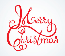 Lettering Merry Christmas. Vector drawing