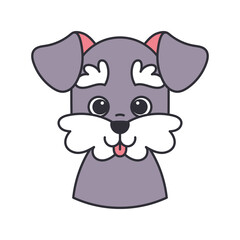 Isolated cute avatar of a schnauzer dog breed Vector illustration