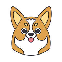 Isolated cute avatar of a shiba inu dog breed Vector illustration