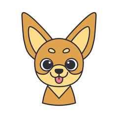 Isolated cute avatar of a chihuahua dog breed Vector illustration