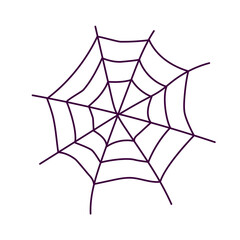 Naklejka premium Hand drawn spider web. Halloween symbol - cobweb