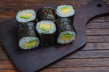 Japanese sushi - fast food. Asian traditional snack