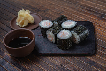 Japanese sushi - fast food. Asian traditional snack