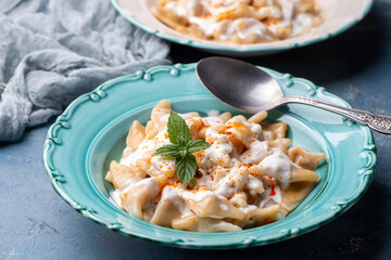 Traditional Turkish cuisine; Turkish ravioli, ; Manti