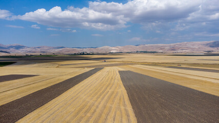 Fototapeta na wymiar Aerial drone view farm fields, Turkey