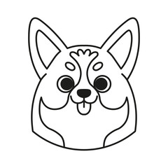 Isolated cute avatar of a shiba inu dog breed Vector illustration