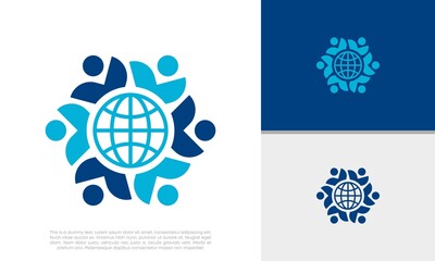 Human Resources Consulting Company, Global Community Logo. Social Networking logo designs.