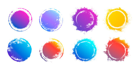 Set of gradient round spots.Grunge Sticker.Banners, Labels and Badges .Vector illustration.