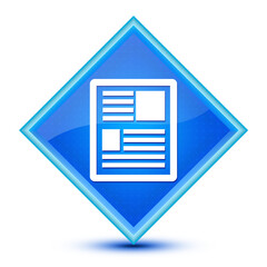 News icon isolated on special blue diamond button illustration