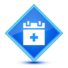 Obraz premium Add new schedule icon isolated on special blue diamond button illustration
