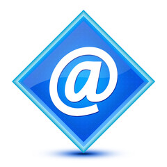 Emaill address icon isolated on special blue diamond button illustration