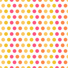 Fototapeta na wymiar White seamless pattern colorful dots.