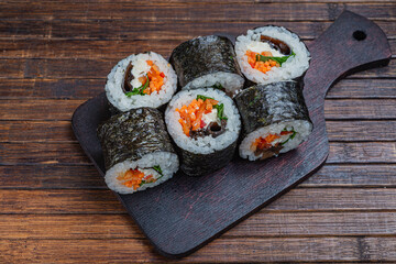 Japanese sushi - fast food. Asian traditional snack