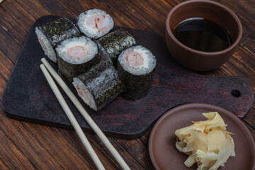 Japanese sushi - fast food. Asian traditional snack