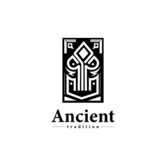 Ancient tradition logo design template vector