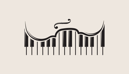 Piano and violin design element. Classic music icon. Vector illustration - 460892841