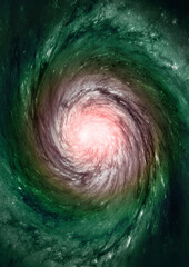 Obraz na płótnie Canvas Stars and spiral galaxy in a free space.