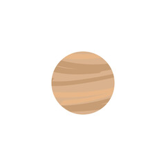 Simple cartoon icon or symbol of planet flat vector illustration isolated.